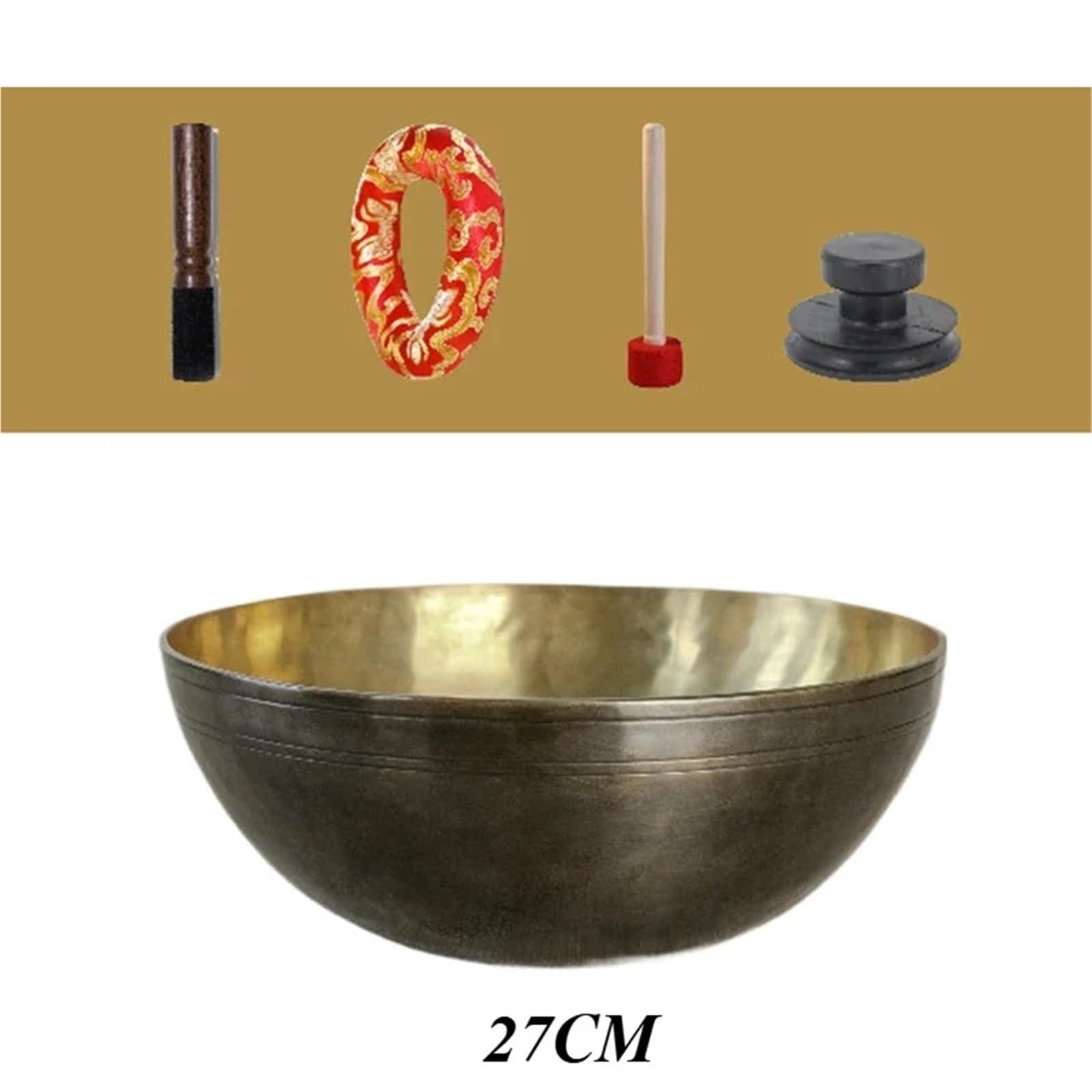 Klangschalen Handgemachte Klangschale Messing Gravur Linie Meditation Yoga Kupfer Buddha Schalen Klangheilung Therapie(Caliber About 27CM)