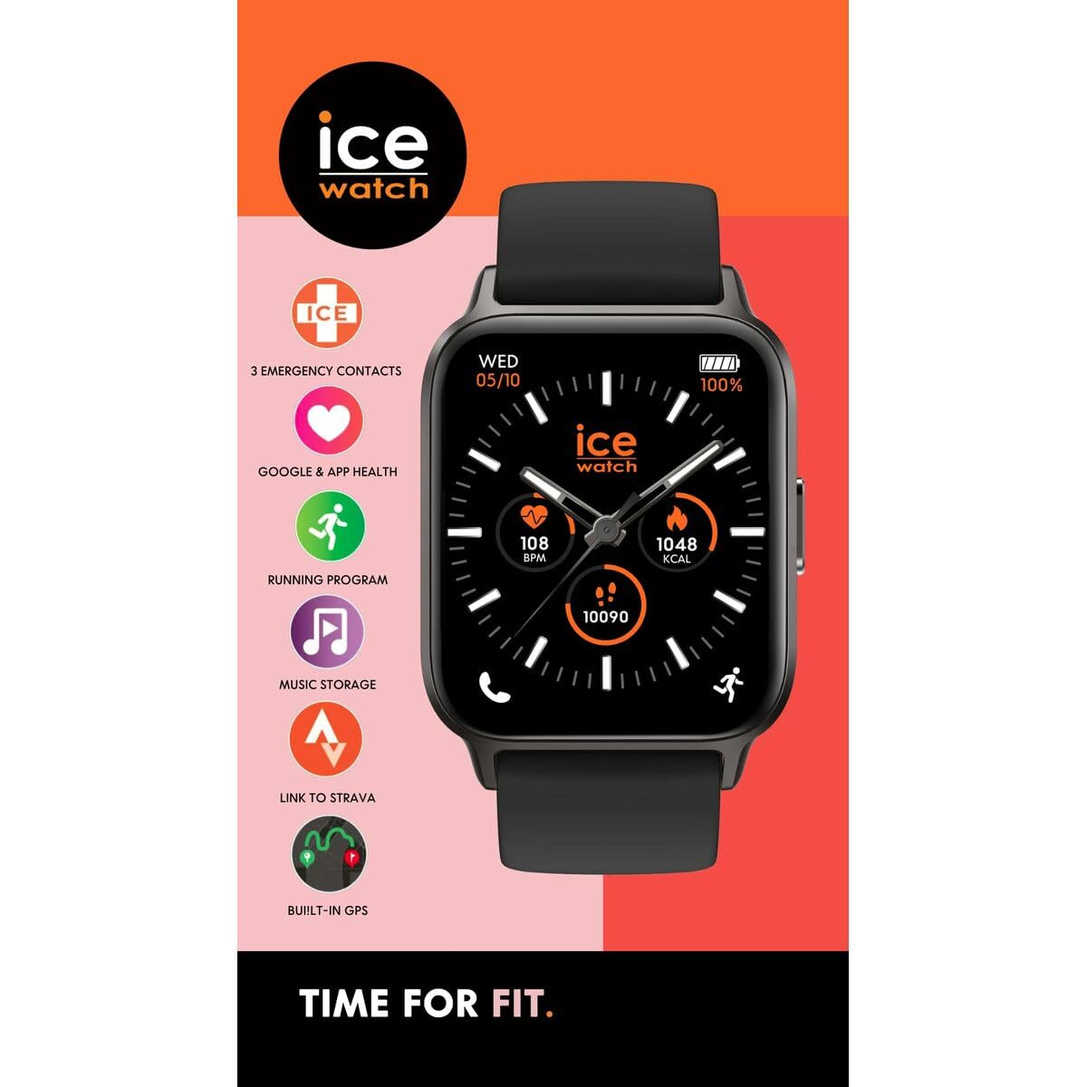 Ice-Watch - ICE fit 1.0 AMOLED - Montre connectée de sport avec bracelet en silicone (1.78 pouces)