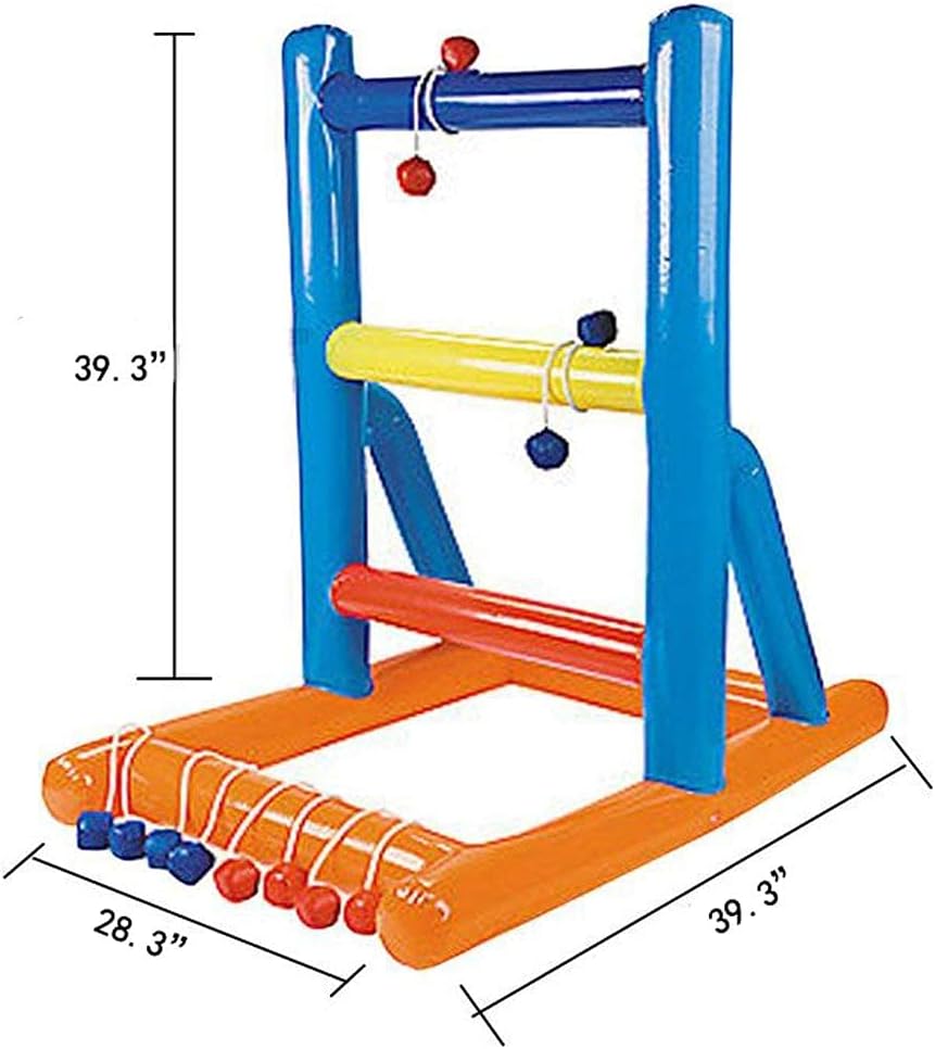 The Dreidel Company Inflatable Ladder Ball Game, 7 Piece Set, 25" x 38" x 38" Inflated