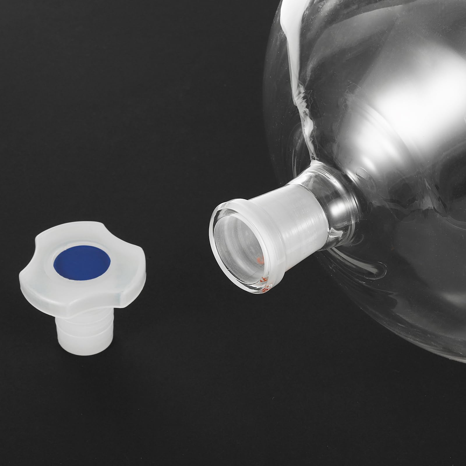 PATIKIL 3000ml Imbuto Separatore Conico, Imbuto Separatore Da Laboratorio In Vetro Borosilicato A Pareti Spesse Con Giunti 24/29 E Rubinetto In PTFE Per Estrazione E Titolazione