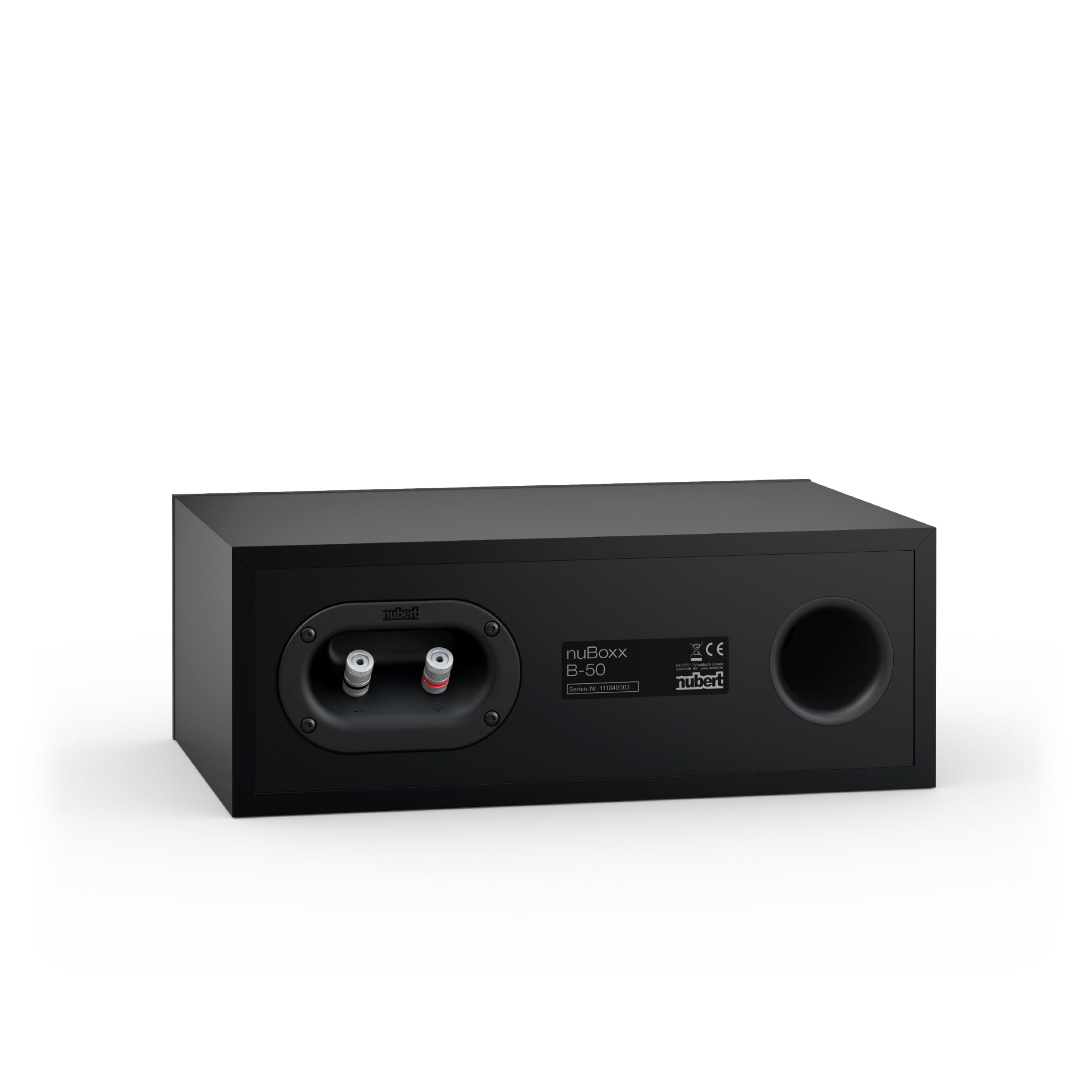 Nubert nuBoxx B-50 | Schwarzer Centerlautsprecher | 1 Stück Passivbox | Für modernes wohnen | Kompaktlautsprecher für Heimkino | Lautsprecher bis 60 Hz | Ideale Lowboardboxen