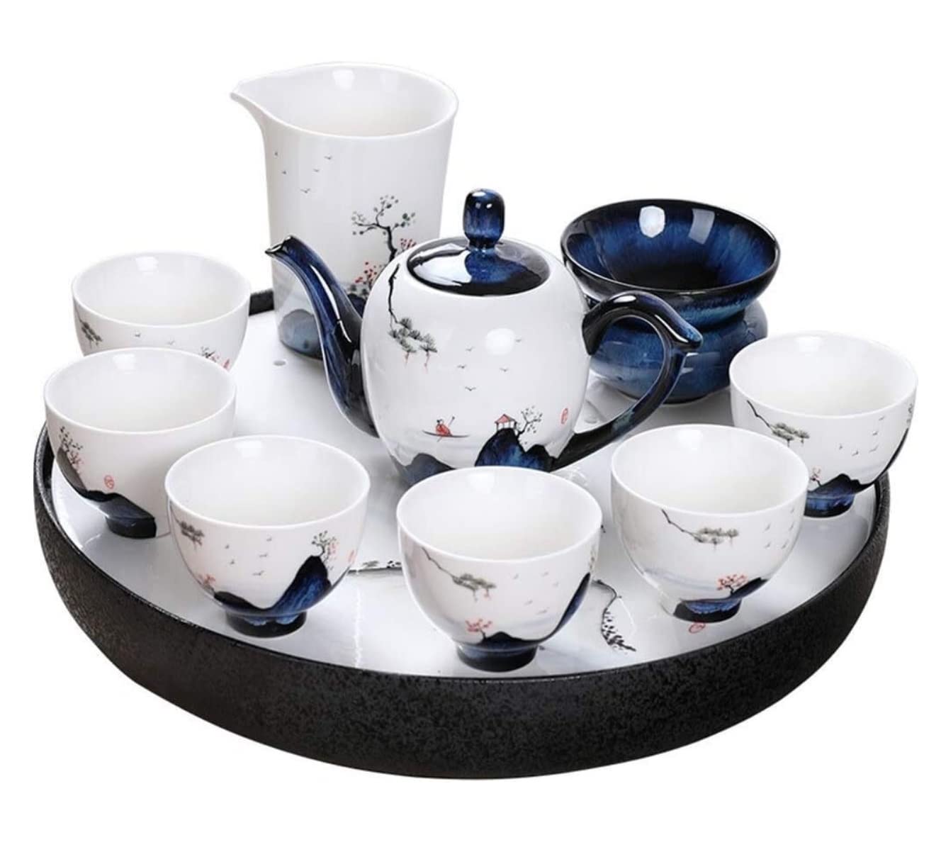 zestaw do herbaty, Zestaw do herbaty filiżanek kawy 10-częściowy zestaw Naczynia napojów Chiński Ceramiczny czajniczek Czajniki Filiżanka Porcelanowy