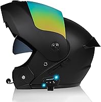 Vista 8 de Casco modular Bluetooth para motocicleta, aprobado por DOT FMVSS-218, casco de cara completa, antivaho, doble visera, altavoz dual integrado