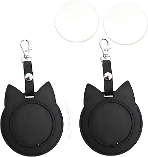 [Coyoohouse] 亚克力包 徽章套 壳 数字 别针徽章 2片装 皮革 可爱的猫 56mm 57mm 58mm 75mm 推动活动商品 疼痛包 高透明性 徽章收纳 PU01