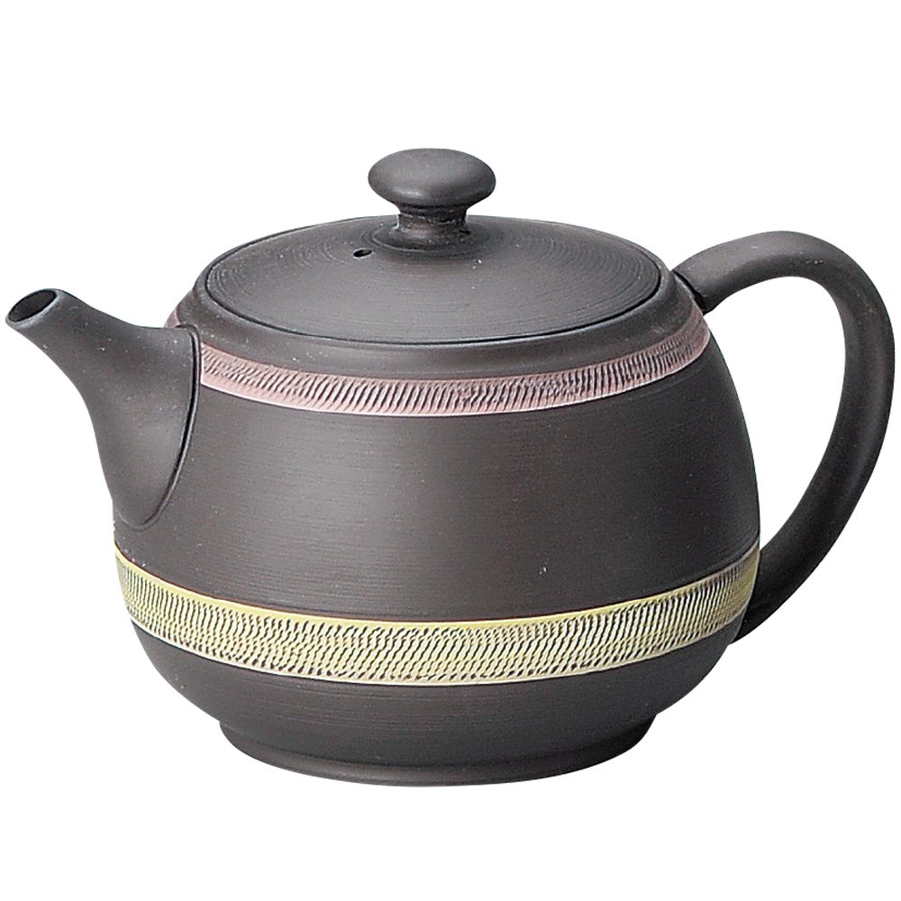 Teapot, M-1175 Tokoname Ware Black Mud Line Teapot 500cc Nozomi