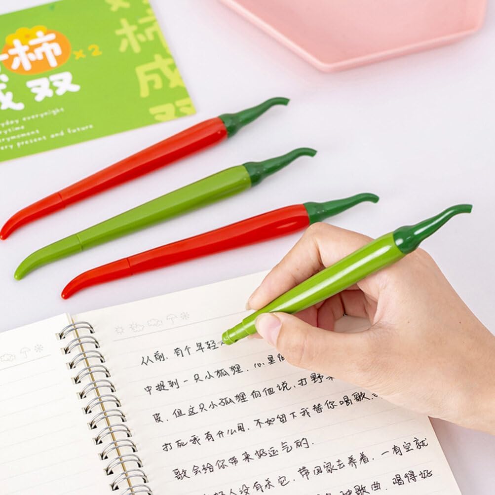 Operitacx 60-Pack Chili Shaped Gel Ink Pens for Students Smooth Writing Vegetable Novelty Pens for Journaling School Prize Gift