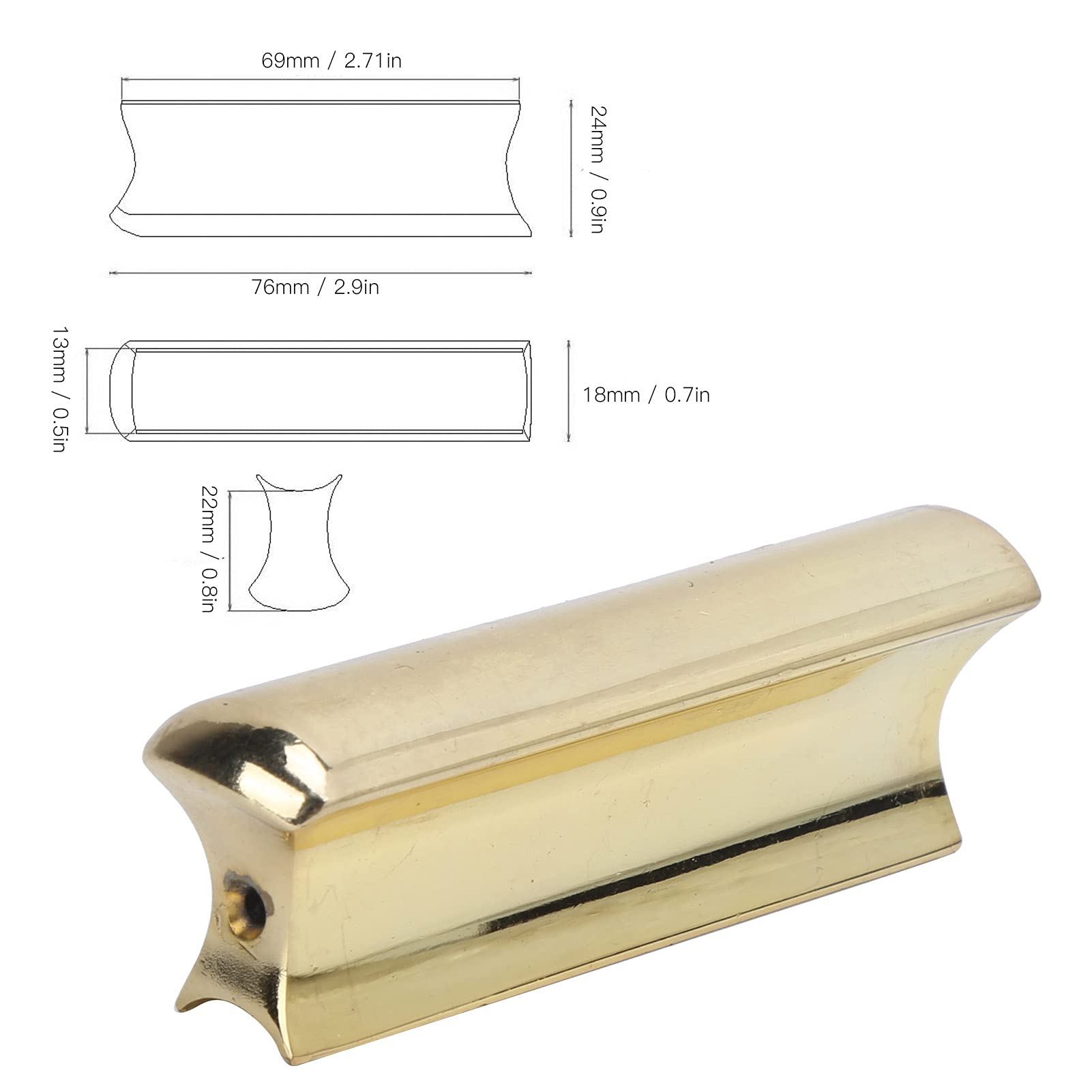 Gitara Slide Bar Stick Picks Stal Nierdzewna Metal Anti- Solidne Akcesoria do Instrumentów z 4 Pickami do Gitary Lap Steel(złoto)