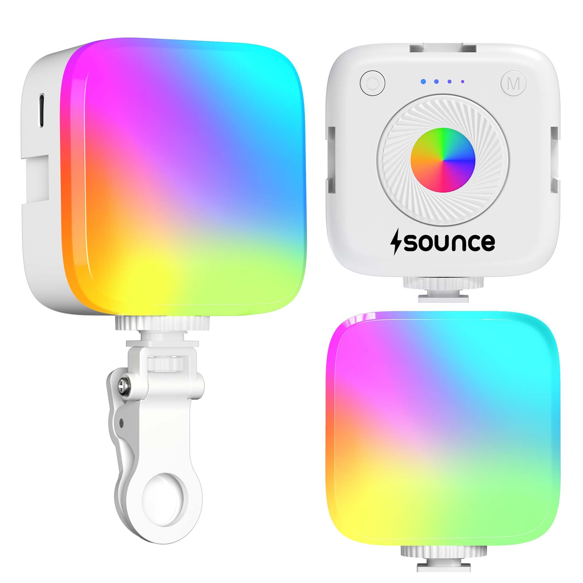 Sounce RGB LED Video Light with Built-in Battery, 360° HSI Color, 3000K-6000K Adjustable Temperature, 8 Brightness Levels, 9 FX Modes, Type-C Charging, Portable Light for Photography, Video & Vlogging-image-2