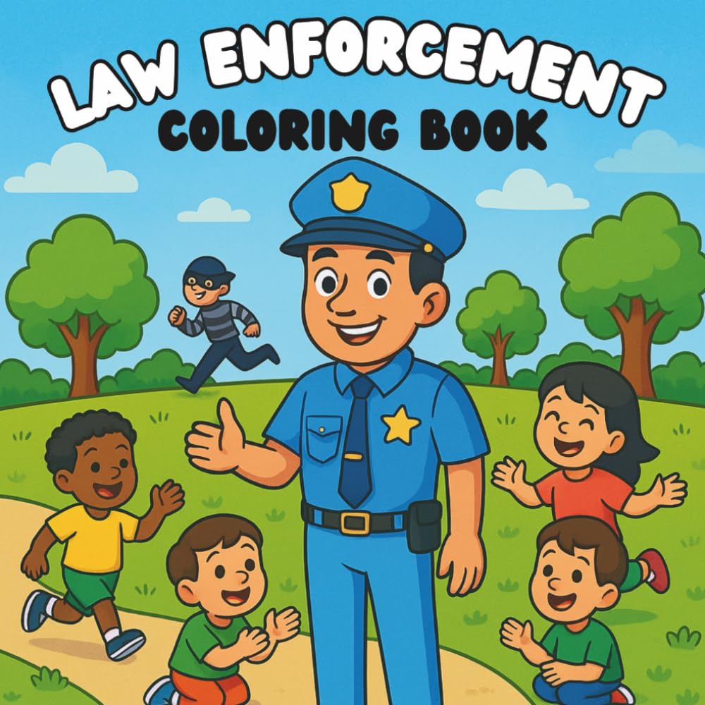 Law Enforcement Coloring Book: A Simple and Easy Coloring Book for Kids and showing Officers on exciting adventures