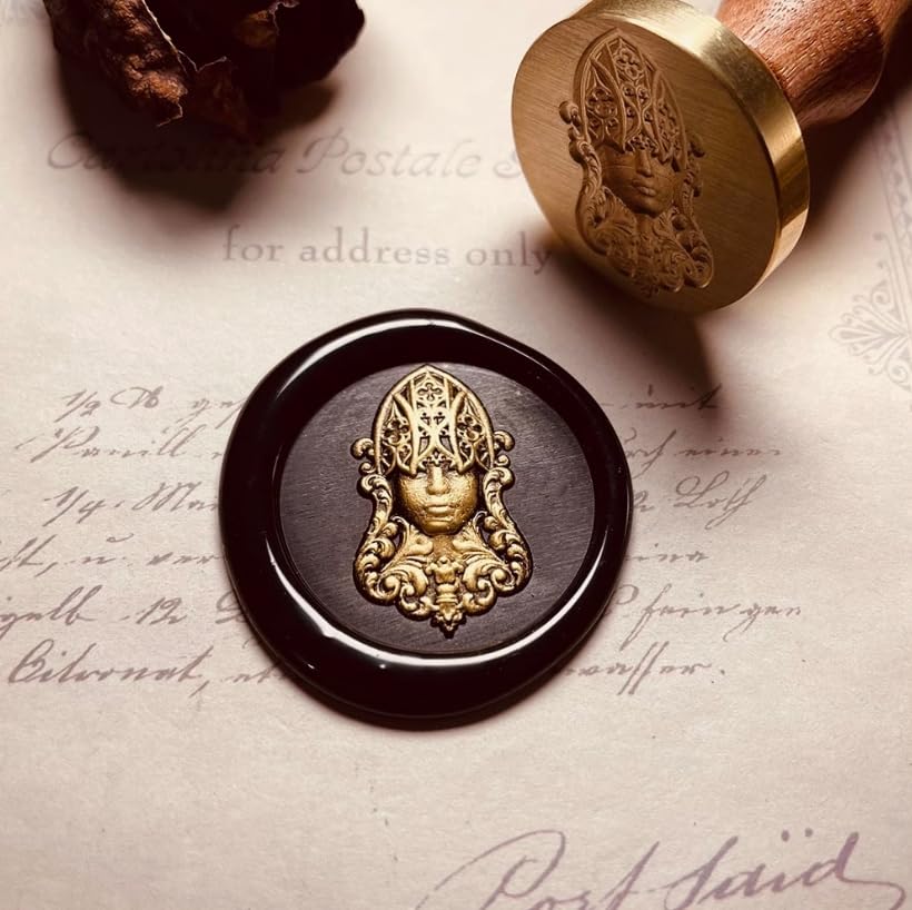 Mceal Wax Seal Stamp 3D Engraved Wax Stamp for Envelopes and Letters Greek Mythology - Goddess of Fate Themis