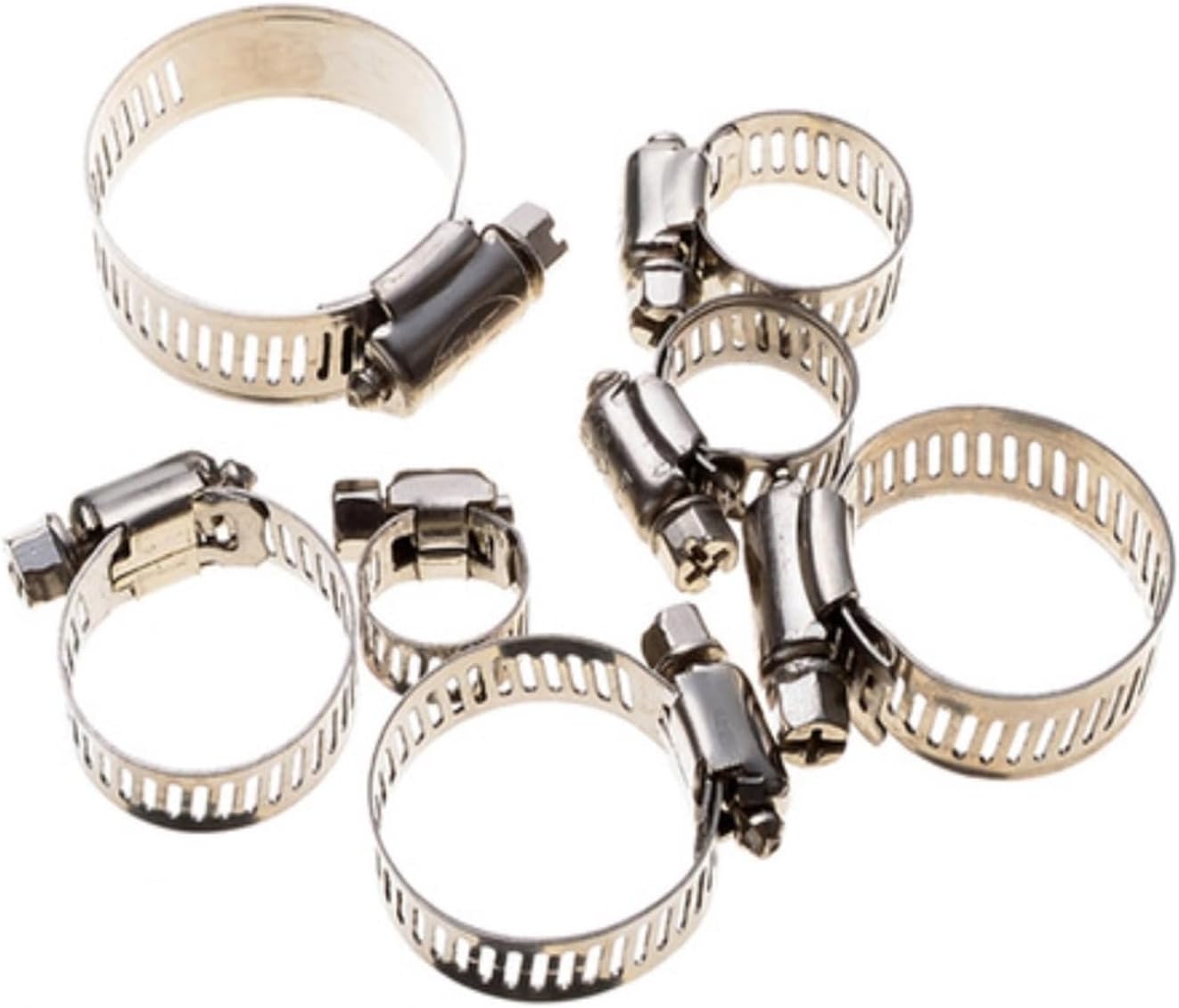 Adjustable Hose Clamps kit, 10pcs Hose Clamp Adjustable Stainless Steel Clamps Gear Hose Clip HoseLlock Plumbing Pipe Clamps