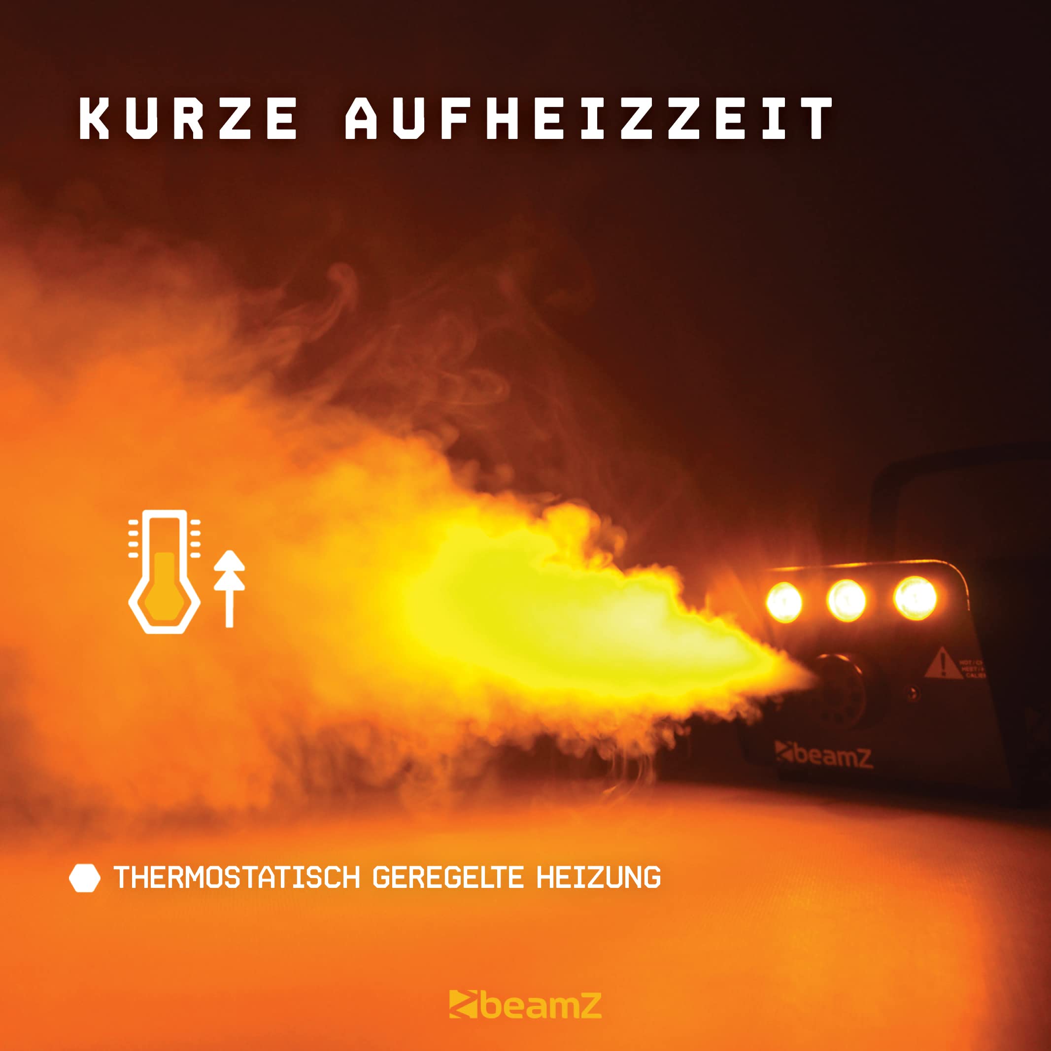BeamZ S700-LED Nebelmaschine mit LED Flammeneffekt 700 Watt, Fogger, Party Rauchmaschine, Fog Machine, Kabelfernbedienung, Disco Partynebel für DJs, Hauspartys, Hochzeiten, Veranstaltungen