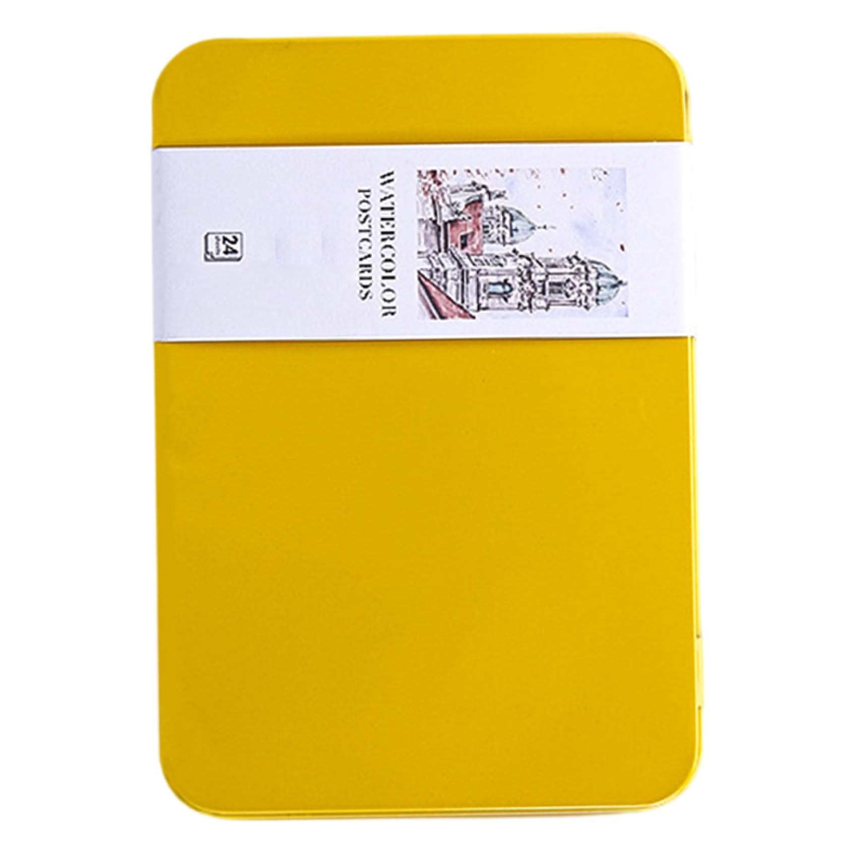 Tsawntd 24 Sheets Watercolor Postcards Blank 4 X 6 Cotton Watercolor Cards in Tin 140lb/300gsm Postcards for Painting, Greeting Cards, DIY Art Projects, Light Yellow
