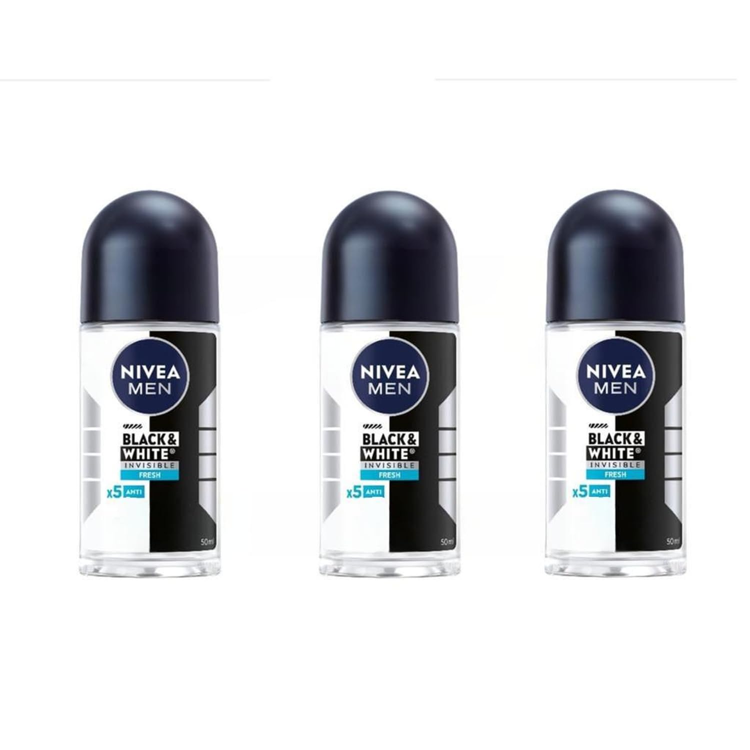 Nivea Men's Black & White Fresh Roll-On Deodorant | Long-Lasting Protection