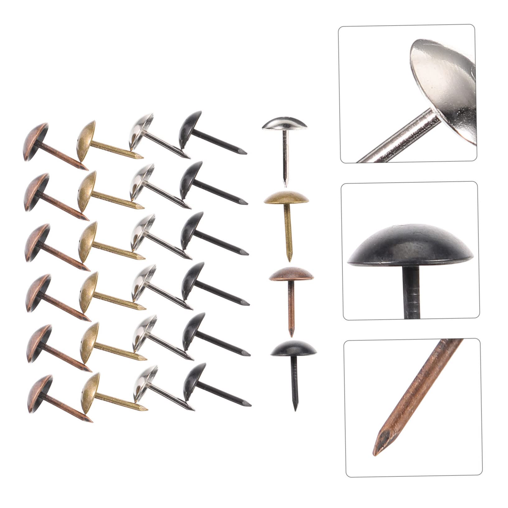 HOODANCOS 200pcs Decorative Upholstery Tacks Retro Bubble Nails Metal Furniture Nails for Sofa Chair and Wall Decor