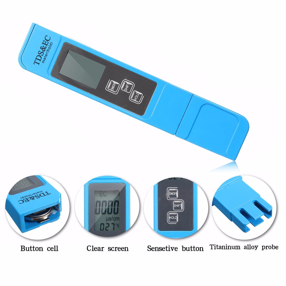DollaTek Przeno?ny cyfrowy miernik pH LCD 3 w 1 TDS EC tester pióro czysto?? wody filtr PPM z 4 ró?nymi trybami tester poziomu wody