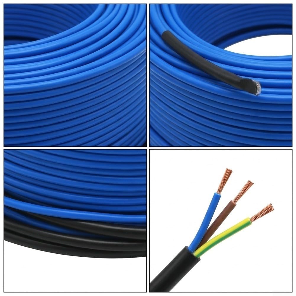 Cavo riscaldante a pavimento per lavori di ristrutturazione, autoregolante, per pavimenti in vinile e legno, kit di facile installazione, 15 x 15 cm (42,5 m, 850 W)