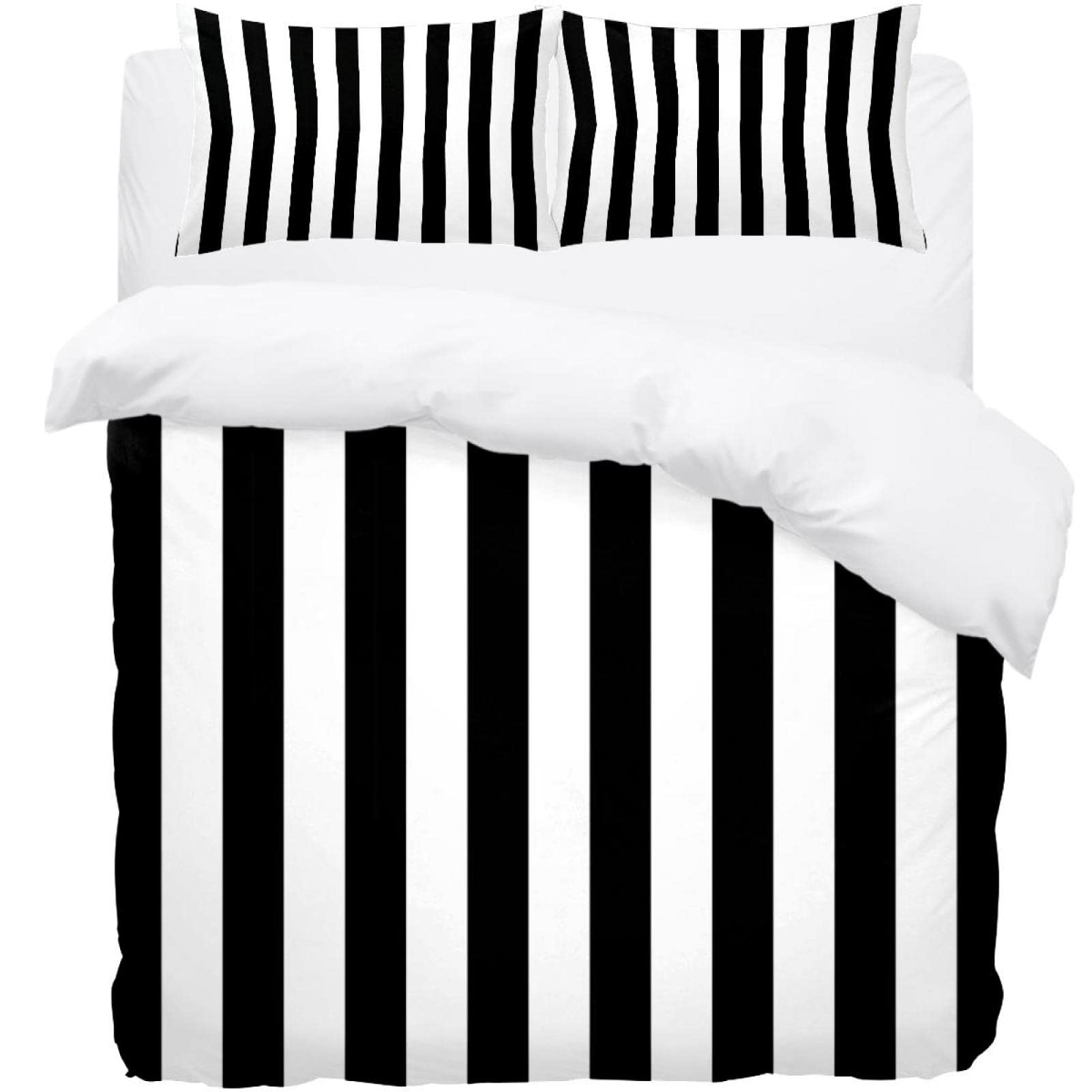 Parure de lit géométrique noire et blanche moderne avec housse de couette et taie