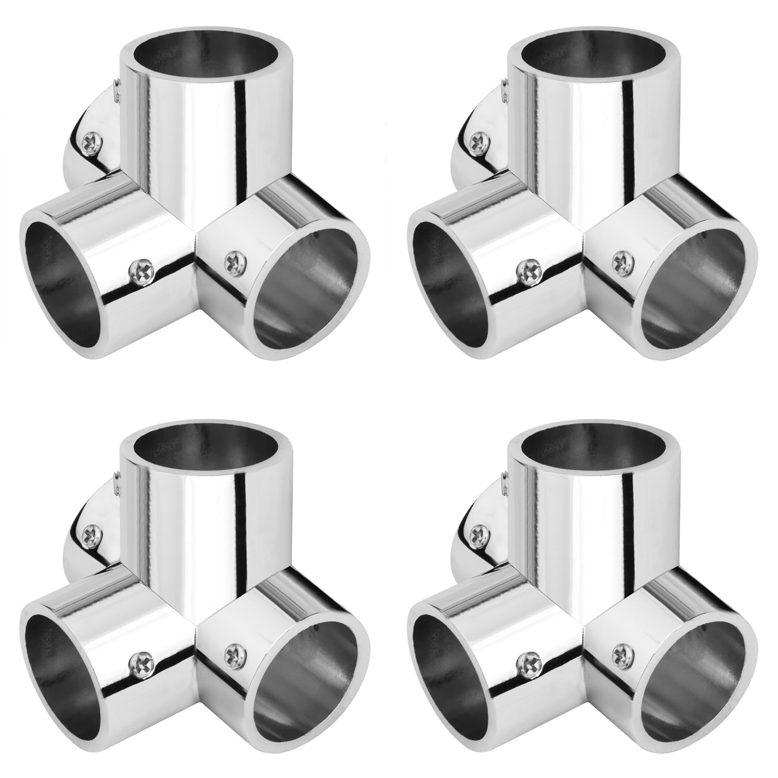 4-Pack Square Tube Connectors - 1x1 Inch 4-Way Structural Clamps For Frames