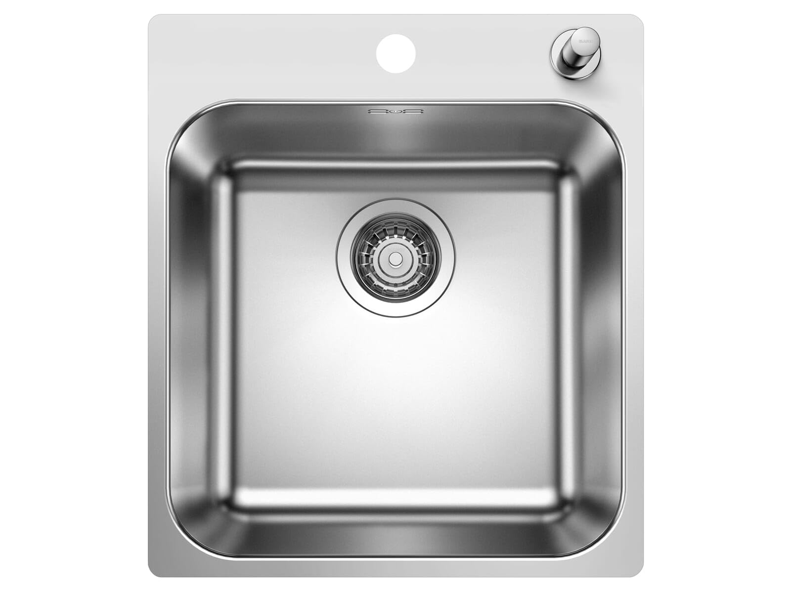 BLANCO SUPRA 400-IF/A R12 | Edelstahl Spüle | Einbauart: Einbau von Oben & Flächenbündig | für 45 cm breite Unterschränke | Widerstandsfähig gegen Kratzern | Großes Beckenvolumen | [44x50x18,4 cm]