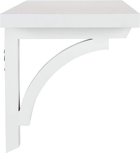 Miniatura 6 de Kate and Laurel Corblynd - Estante de pared tradicional de madera, 36 pulgadas, color blanco