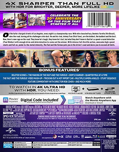 The Fast and the Furious - 20th Anniversary Limited Edition Steelbook [4K Ultra HD + Blu-ray + Digital] image 5