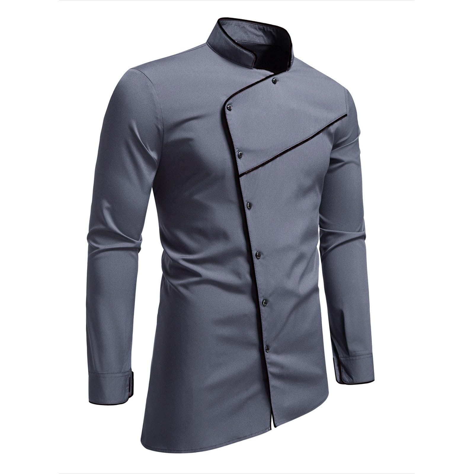 Generisch Set uniforme da cucina professionale da uomo con colletto alto, giacca da chef Set con pantaloni da cucina, giacca da cucina, hotel cafe, abbigliamento da lavoro, camicetta da uomo, camicia