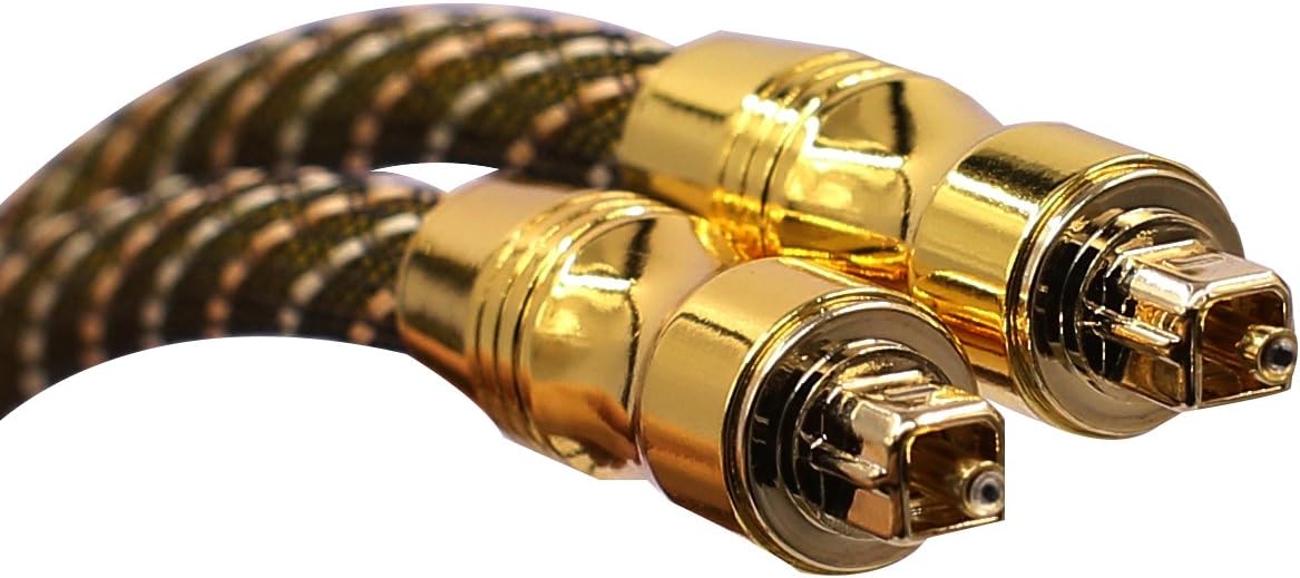 SiGuTie Optical Audio Cable 6FT,Home Theater Gold Plated Optical Cables Male to Male Braided Cord for DVD, Sound Bar, HDTV, PS3, Xbox