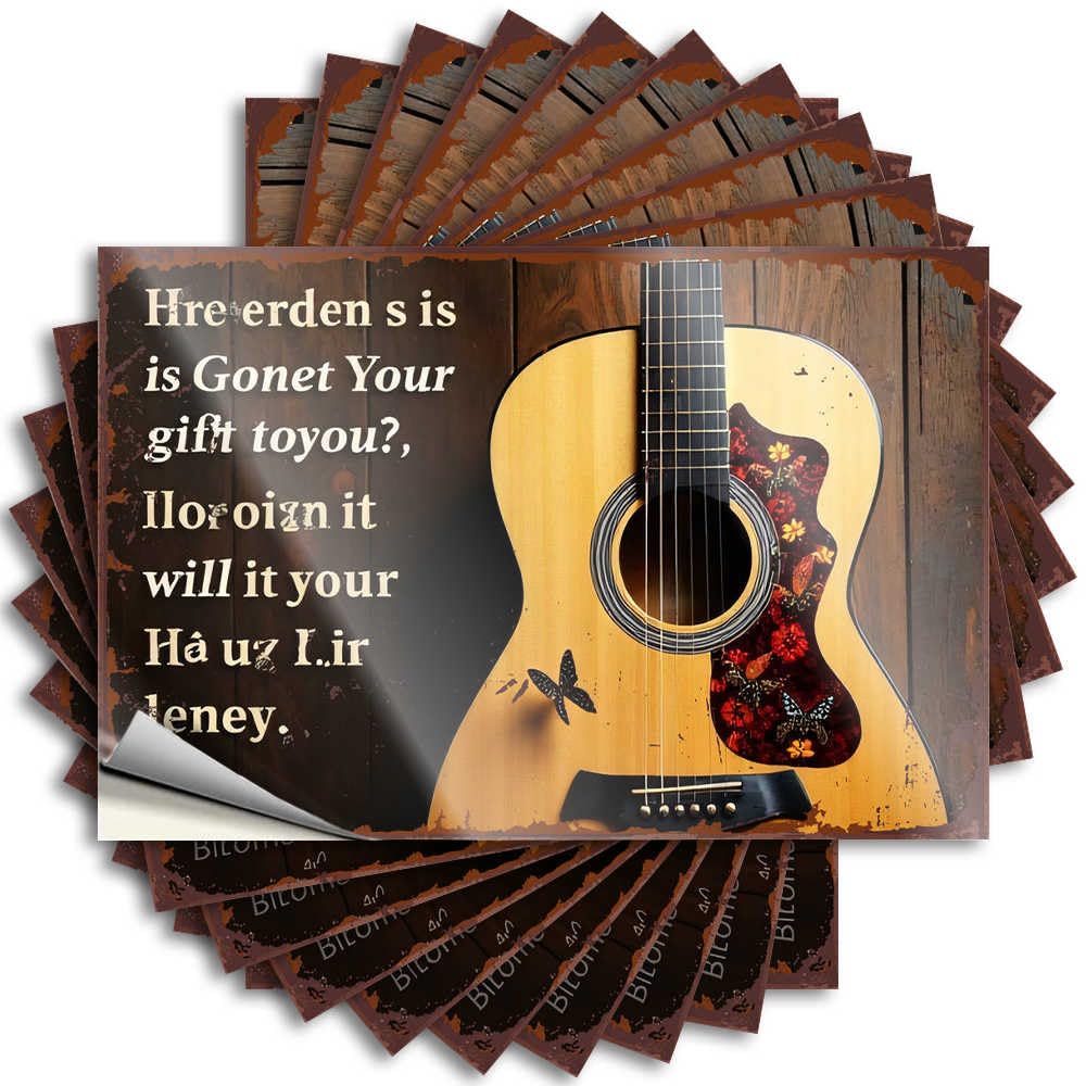 Winter Tattoos, Cool Wall Decor Tumbler Harmonious Strings: Exploring The Artistry of Acoustic Guitars | Funny Quote Thankful Decals(6X9CM)