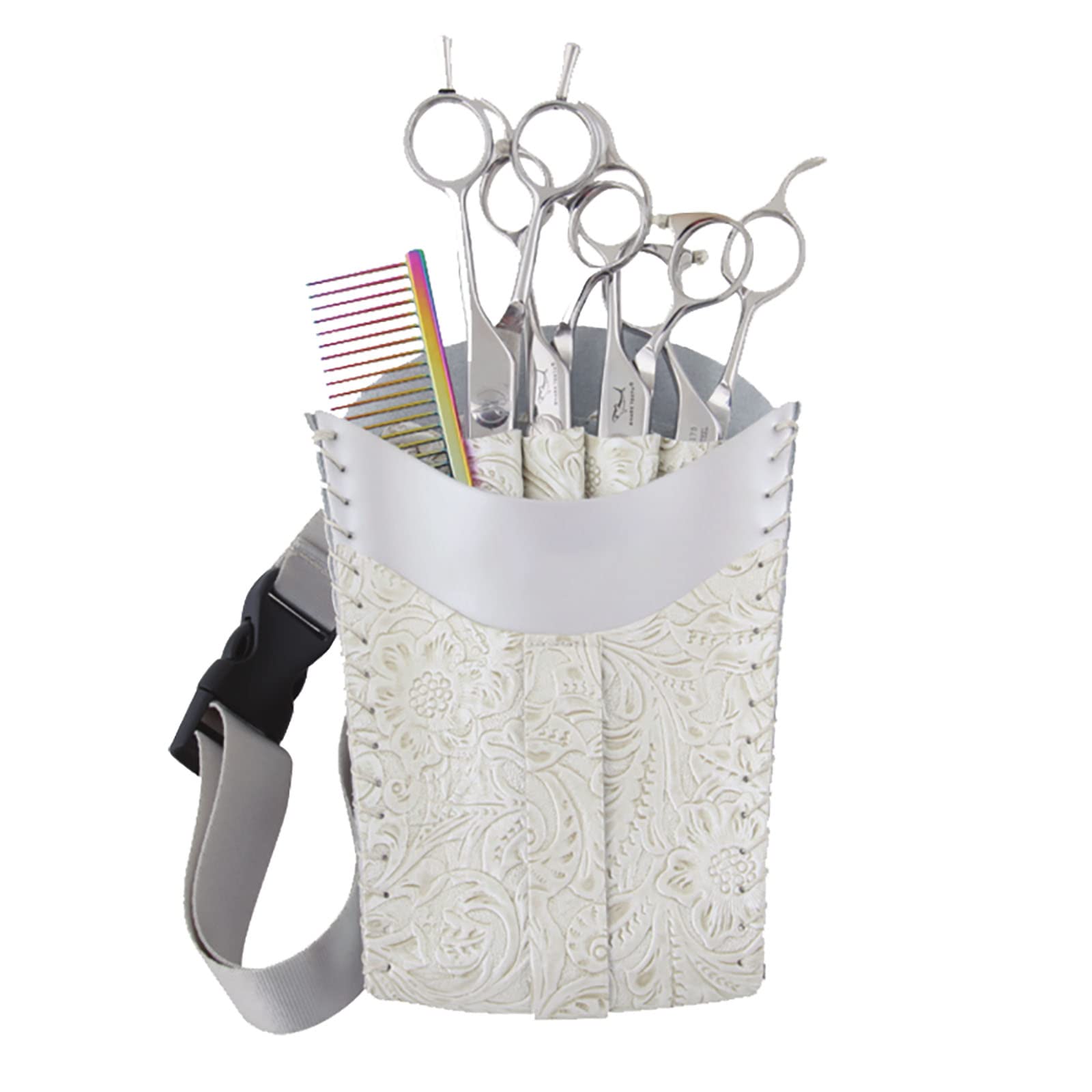 vrfvsdasAAS Hairdressing Tools Waist Bag, Salon Hairdressing Storage Bags Leather Hair Stylist Barber Shear