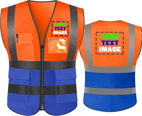 Miniatura 9 de Chaleco de seguridad reflectante de alta visibilidad, personaliza tu texto en el chaleco de ropa de trabajo