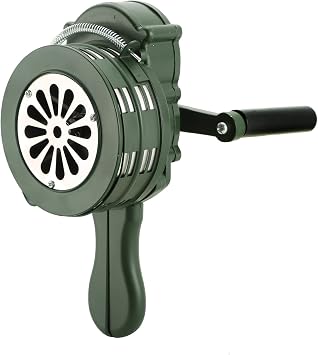 MYFULLY Hand Crank Air Raid Siren 110DB Emergency Alarm | Portable Manual Handheld Horn for Fire, Tornado, Sports, and Personal Safety, Delivers Loud Alert Sound for Urgent Warnings