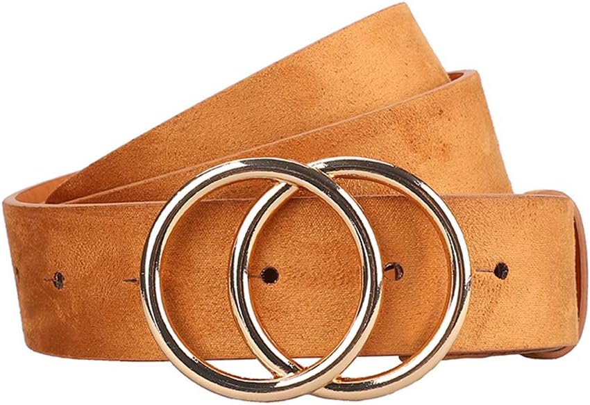 EarndaWomen's Leather Belt Fashion Soft Faux Leather Waist Belts For Jeans Dress