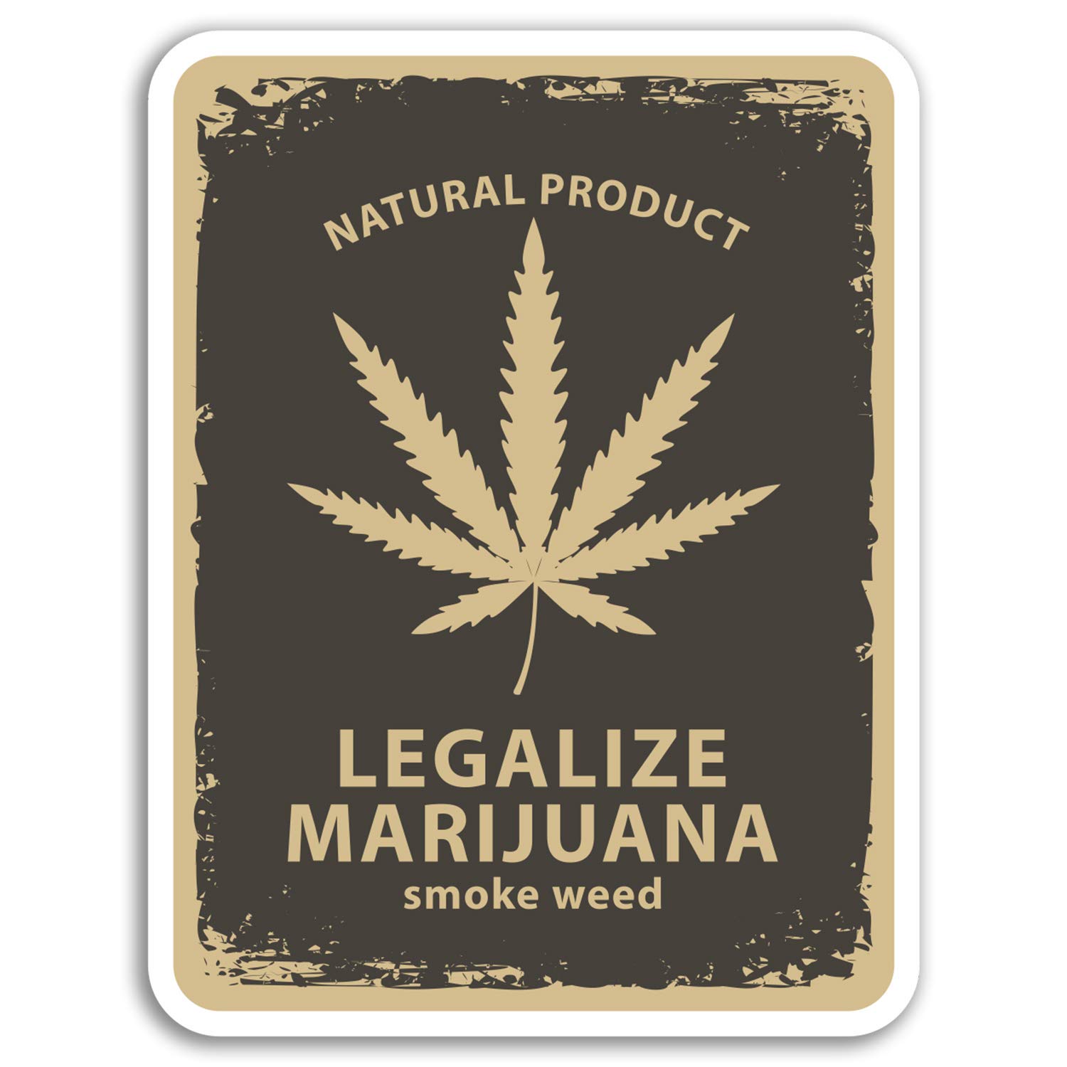 2 x 10cm Marijuana Vinyl Stickers - Weed Dope Fun Sticker Laptop Luggage #17757 (10cm Tall)