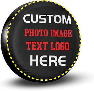 Custom Spare Tire Covers, Design Your Own Personalized Text Image, Customized Spare Tire Cover Waterproof Dust-Proof Tire Protectors for Jeep Camper Truck Travel RV SUV Universal All Vehicles