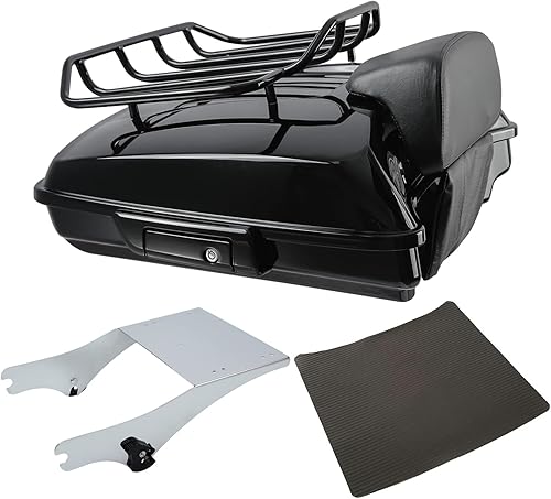 Miniatura 1 de TCT-MOTORPARTS Soporte para maletero de maquinilla de afeitar negro completo, soporte superior para Harley Tour Pak Trunk Touring Electra Glide Road