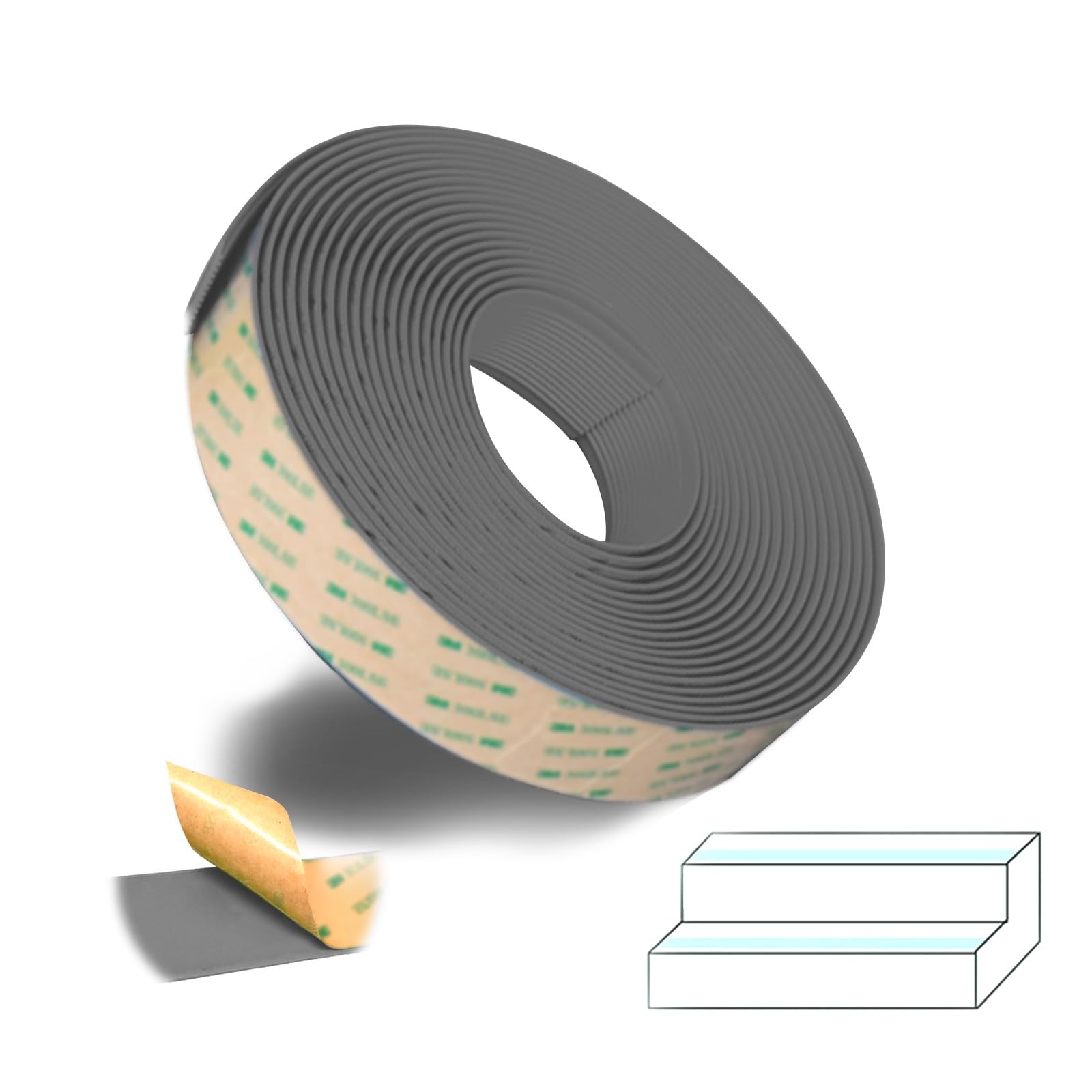Nez de marche en PVC antidérapant, idéal pour sécuriser l'escalier du jardin ou de la maison