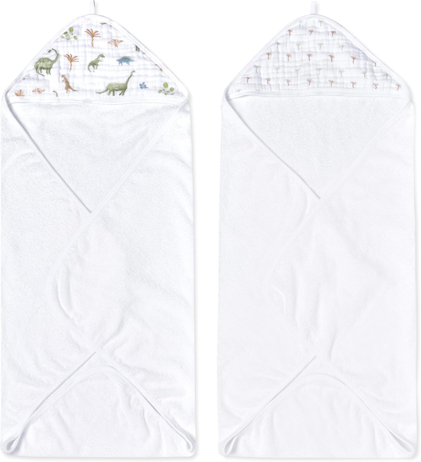 aden + anais Essentials Baby-Badetuch mit Kapuze, superweich, 100 % Baumwolle, 2 Stück, Landhaus-Blumenmuster