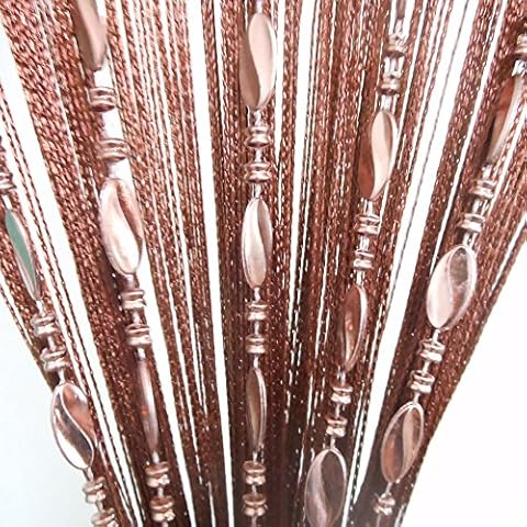 Tangpan 100cmx200cm Bright Buttons Beaded Decorative String Door Curtain Room Divider Window Fly Screen (Brown) Cover