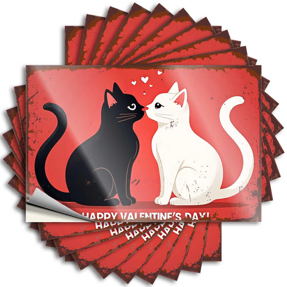 Badass, Stickers Hard Love Cats: A Valentine's Tale of Black and White Affection | Farmers Hot(8X12CM)
