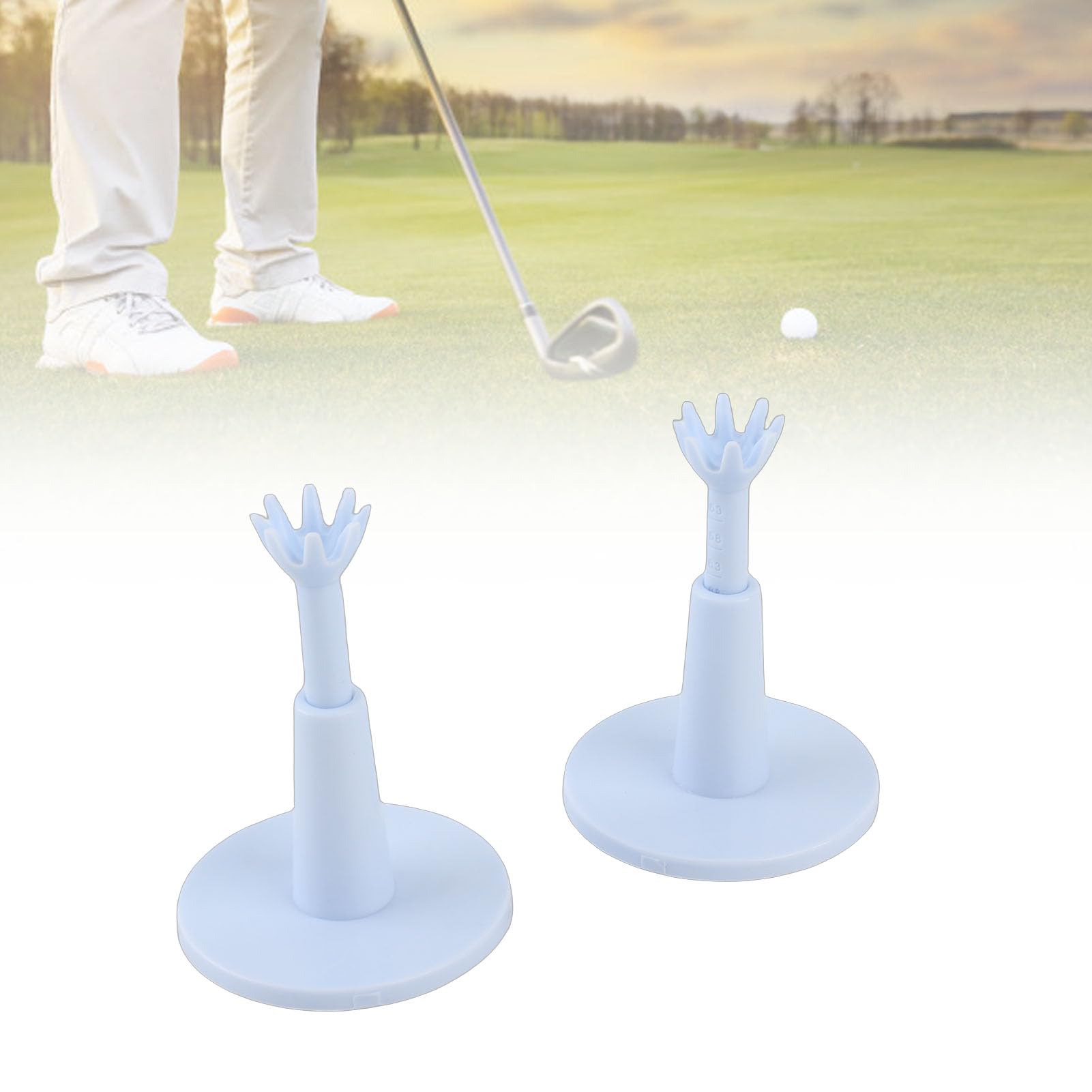 Tee White Plastic Adjustable Tee Holder Training Driving Range Long Tee replacement for Lover (Pack of 2)