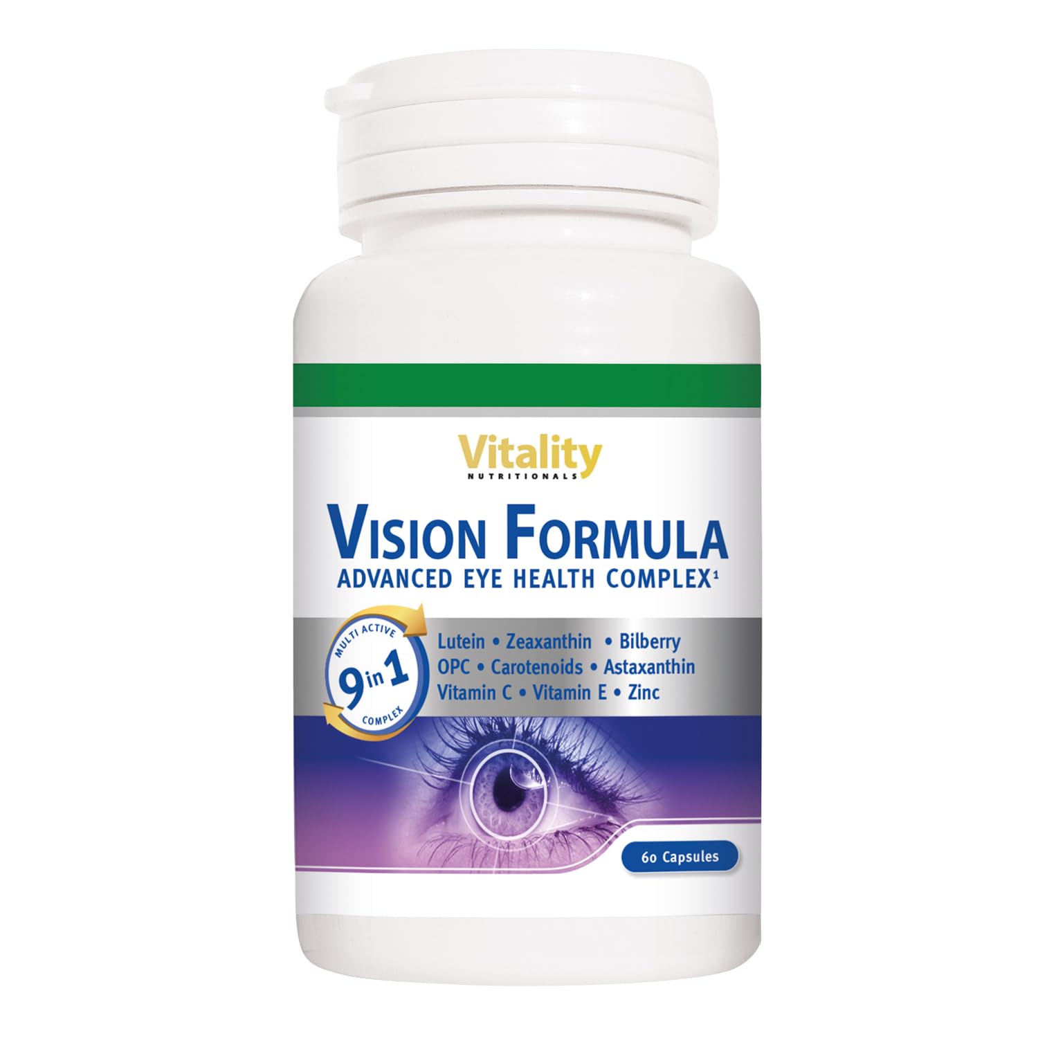 VitaminExpress Vitality Nutritionals by VitaminExpress Vitamines oculaires Hautement dosées Complément alimentaire pour maintenir une vision normale (60 capsules)