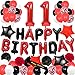 yujiaonly 11st Birthday Party Decorations-Happy Birthday Foil Ballons Banner Red Number 11 Happy birthday Sash Latex Balloons Perfect for 11 Years Old Party Supplies Balloons Number 11 Red