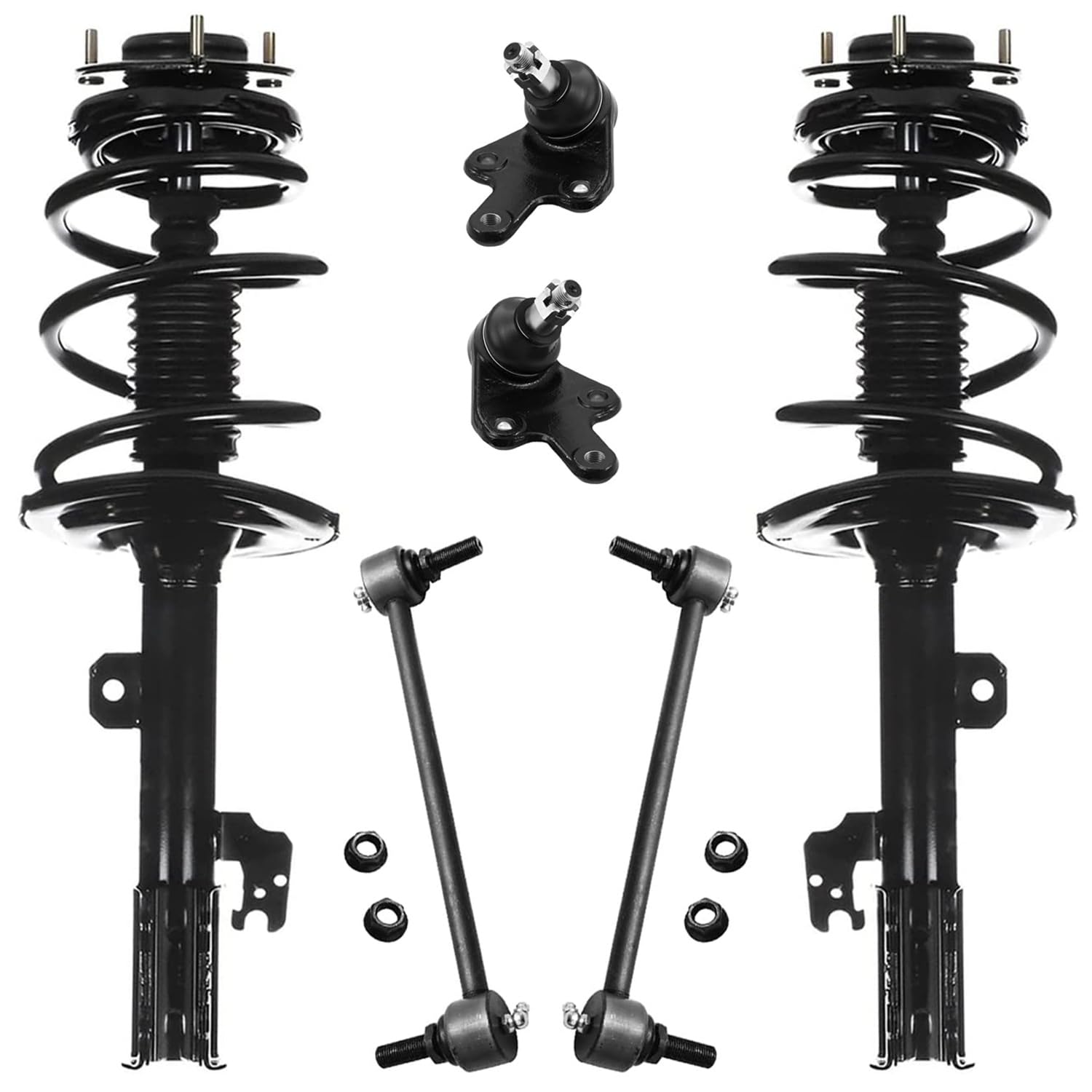 Detroit Axle - Front Struts w/Coil Springs Sway Bar Links Lower Ball Joints