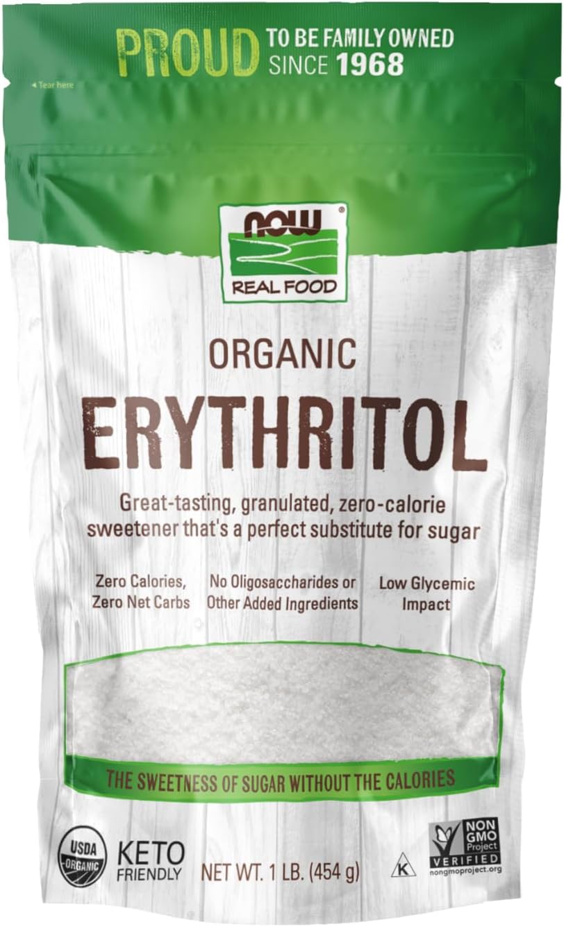 Now Foods Organic Erythritol Pure Sweetener - 454 g
