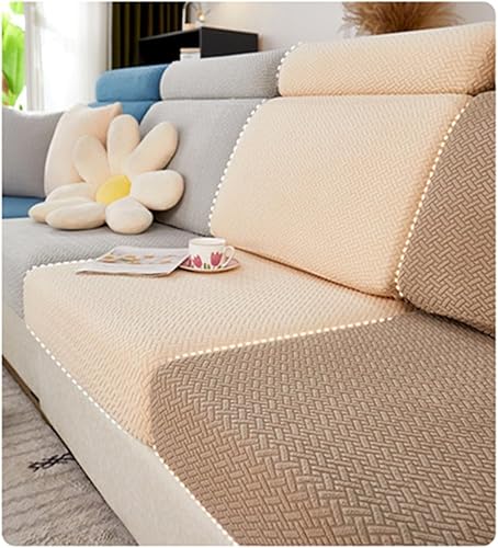 Miniatura 8 de SZJIAHTM Fundas de cojín universales elásticas para sofá, fundas resistentes al desgaste, antideslizantes para dormitorio, en forma de L, fundas