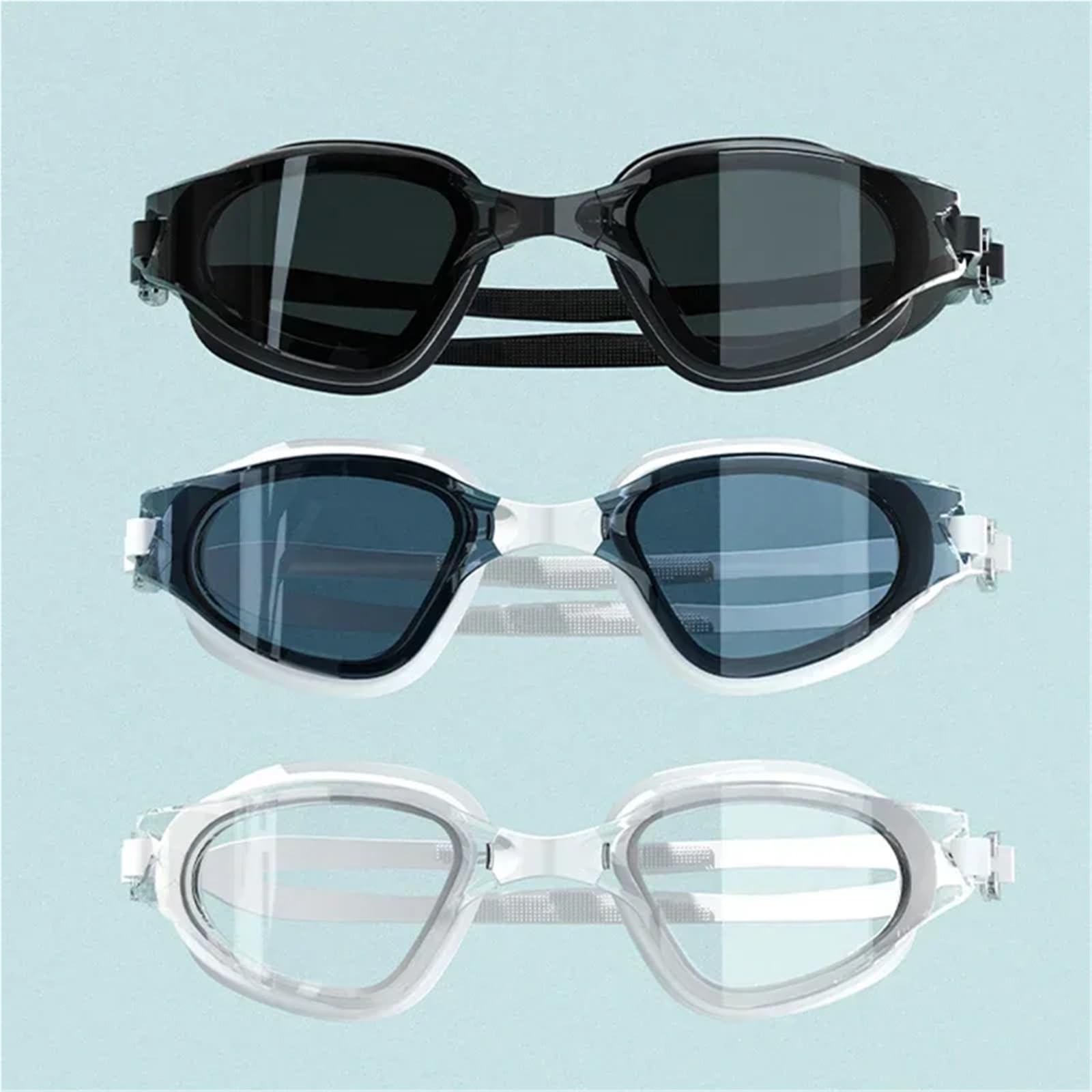 JUANYAO Schwimmbrille wasserdichte Schwimmbrillenkappe for Erwachsene, HD-Antibeschlag-Schwimmbrillen-Set, Silikon-Schwimmbrille mit Ohrstöpseln, Schwimmbrille Für Schwimmen