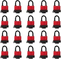 Vista 1 de Candados con llave de acero laminado cubierto resistente, cerraduras iguales con llave, candado impermeable para uso en exteriores, grillete de 1.4