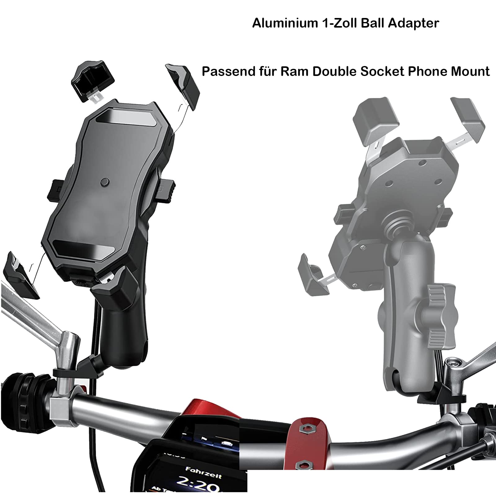 1-calowy uchwyt na piłkę pasuje do ram Mounts Ball Socket akcesoria do ATV, roweru, motocykla (1 zestaw)