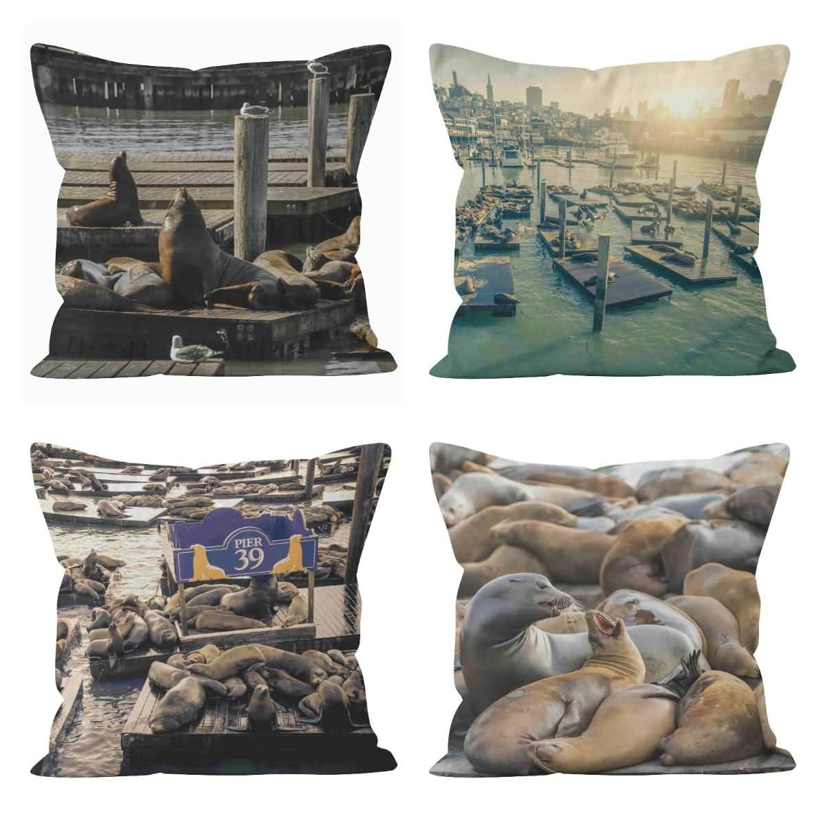 Housses de coussin lin 50x50cm CEVAN pour créer un coin détente et une ambiance bord de mer